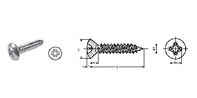 十字槽半沉头自攻螺钉A2